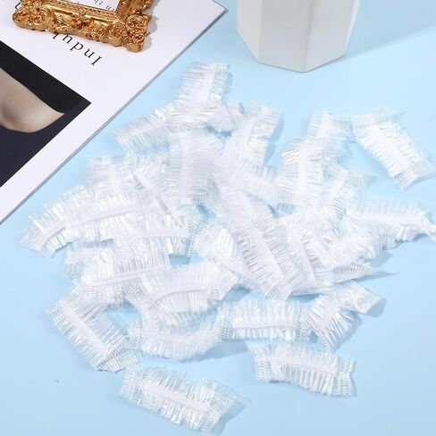 100 Pcs Disposable Ear Covers for Shower, Clear Waterproof Ear Covers for Bathing, Waterproof Plastic Ears Shower Caps for Hair Dye Spa Salon Beauty Treatments in Saudi Arabia