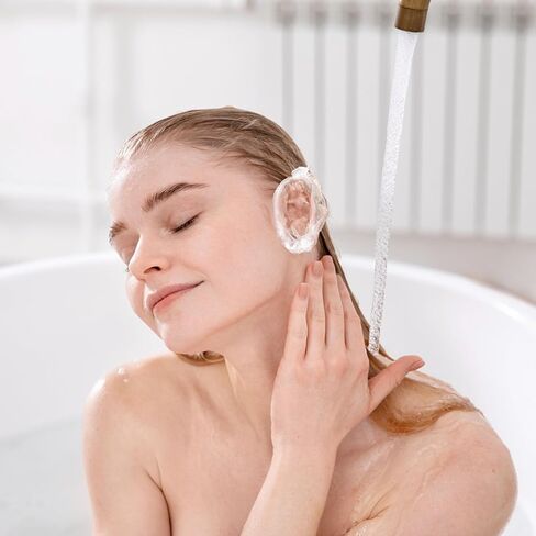 100 Pcs Disposable Ear Covers for Shower, Clear Waterproof Ear Covers for Bathing, Waterproof Plastic Ears Shower Caps for Hair Dye Spa Salon Beauty Treatments in Saudi Arabia
