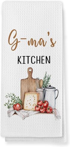 G-ma Gifts Kitchen Towels, Gifts for Grandma Hand Towels for Kitchen Decor, G-ma Mothers Day Birthday Gift Dish Tea Towel, 16x24 Inch in Saudi Arabia