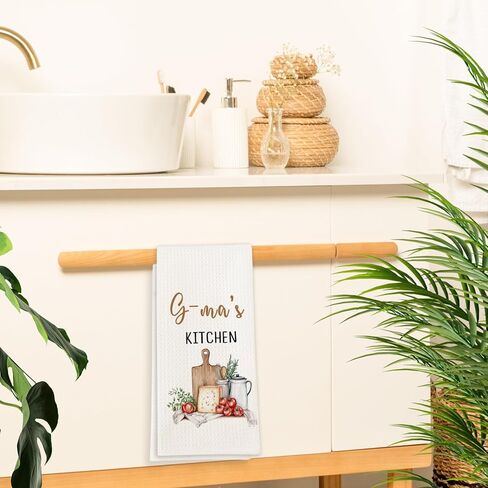 G-ma Gifts Kitchen Towels, Gifts for Grandma Hand Towels for Kitchen Decor, G-ma Mothers Day Birthday Gift Dish Tea Towel, 16x24 Inch in Saudi Arabia