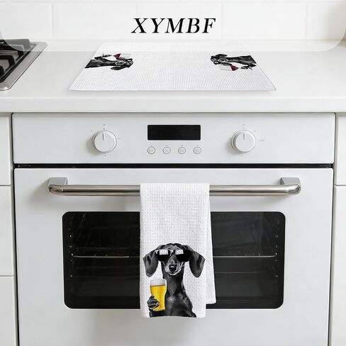 Dachshund Gift Kitchen Bar Towels, Dachshund Gifts for Women Men, Gifts for Wine Beer Lovers Decor Hand Towels for Kitchen Bar Decor, 16x24 in Set of 2 in Saudi Arabia