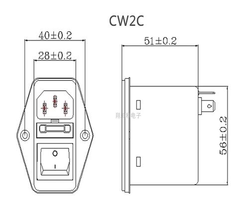Switch Fuse Socket Power Filter CW2C-03A/6A/10A-T 220V(CW2C -10A -T 10A) in Saudi Arabia