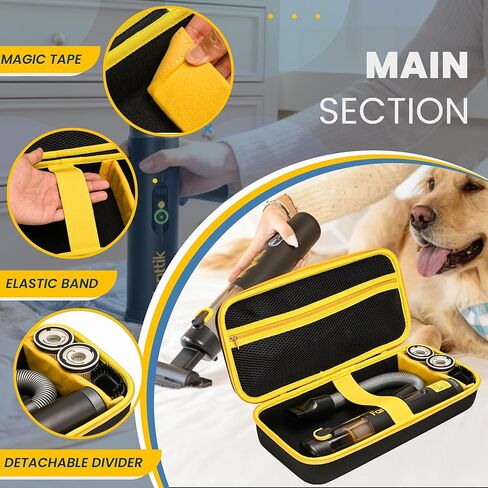 CROTIRAD Hard Case for Fanttik Slim V8 APEX/V8 Mate, Slim V10 APEX/V10 Mate Car Vacuum, Storage Organizer for Fanttik V8/V10 Cordless Car Vacuum Accessories, Black in Kuwait