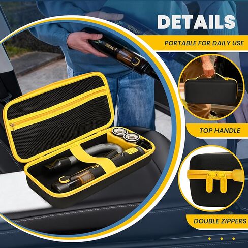 CROTIRAD Hard Case for Fanttik Slim V8 APEX/V8 Mate, Slim V10 APEX/V10 Mate Car Vacuum, Storage Organizer for Fanttik V8/V10 Cordless Car Vacuum Accessories, Black in Kuwait