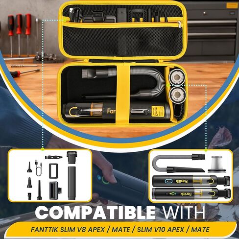 CROTIRAD Hard Case for Fanttik Slim V8 APEX/V8 Mate, Slim V10 APEX/V10 Mate Car Vacuum, Storage Organizer for Fanttik V8/V10 Cordless Car Vacuum Accessories, Black in Kuwait