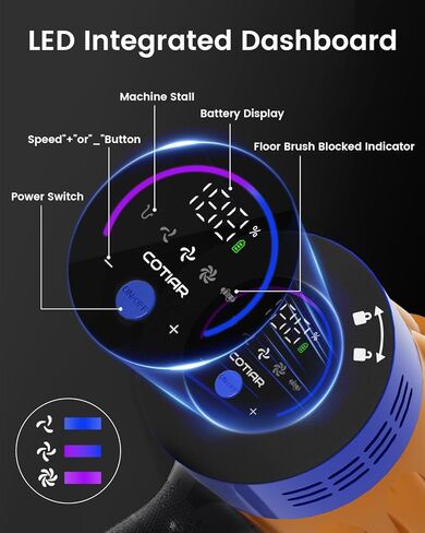 Cordless Vacuum Cleaner, 650W 48KPA 60Min Wireless Vacuum for Home，Stick Vacuum with Green Light Anti-Tangle, Rechargeable Vacuum Cleaners for Pet Hair Carpet Hard Floors (Blue) in Saudi Arabia