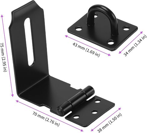 JEUIHAU 6 PCS 90 Degree Hasp Lock Latch, Stainless Steel Security Padlock Clasp for File Cabinet, Tool Box, Desk Drawer, Mailbox in Saudi Arabia