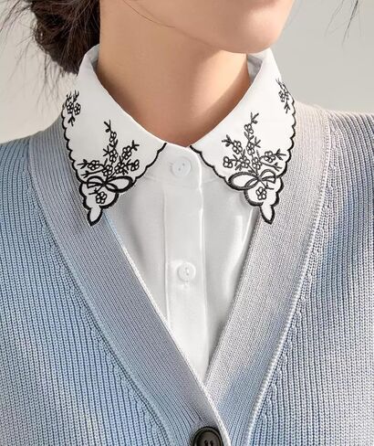 WENLOOY بلوزة ذات ياقة مزيفة قابلة للفصل وياقة ديكي نصف قمصان بياقة صناعية للنساء والفتيات in Kuwait