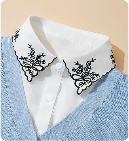 WENLOOY بلوزة ذات ياقة مزيفة قابلة للفصل وياقة ديكي نصف قمصان بياقة صناعية للنساء والفتيات in Kuwait