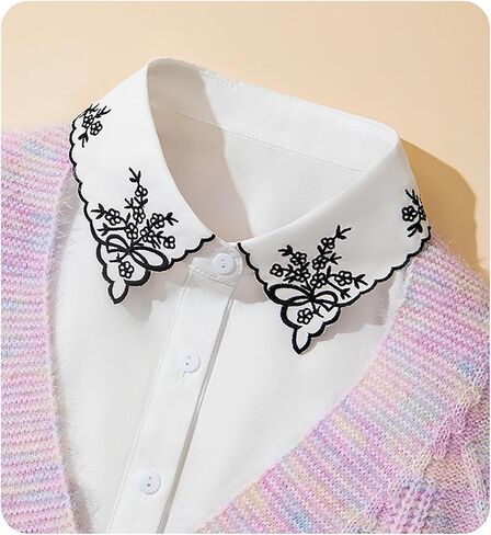 WENLOOY بلوزة ذات ياقة مزيفة قابلة للفصل وياقة ديكي نصف قمصان بياقة صناعية للنساء والفتيات in Kuwait