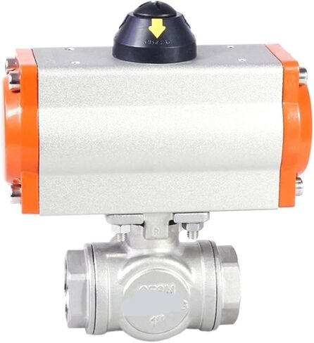 1/4" Stainless Steel Pneumatic Three-Way Ball Valve Q614F-16P Three-Piece high Platform Pneumatic Ball Valve(T Type) in Saudi Arabia