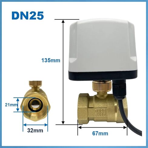 DN15-DN50 Normally Closed Motorized Ball Valve 220V 12V 24V 2-Wire Quick-open Electric Valves 2-wire 1Pcs(DN25,NORMALLY CLOSED_110VAC) in Saudi Arabia