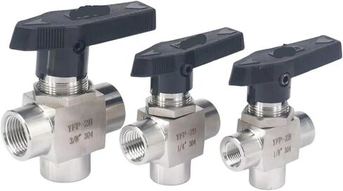 1 Pcs High Pressure 1/8" 1/4" 3/8" 1/2" 3/4" Internal Thread 304 Stainless Steel Equal Diameter L Port Ball Valve PTFE Seal(ND50) in Saudi Arabia