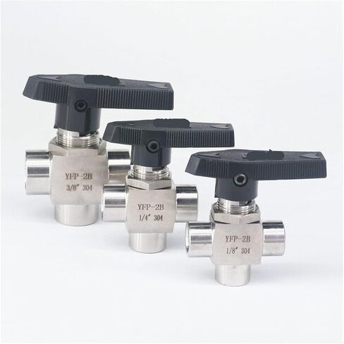 1 Pcs High Pressure 1/8" 1/4" 3/8" 1/2" 3/4" Internal Thread 304 Stainless Steel Equal Diameter L Port Ball Valve PTFE Seal(ND50) in Saudi Arabia