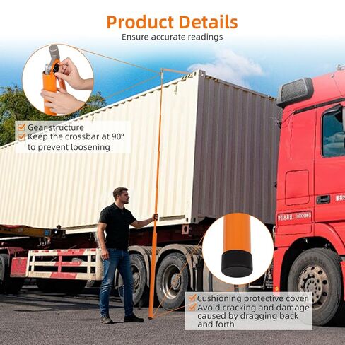 20FT Load Height Measuring Stick, Retractable Measuring Pole Height Stick with Storage Bag, Imperial & Metric Fiberglass Rod, Adjustable Height Measurement Stick for Semi Trucks, Bale Trailer, Tank in Saudi Arabia