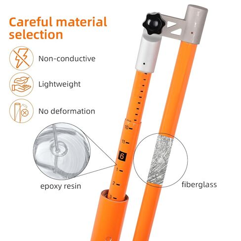 20FT Load Height Measuring Stick, Retractable Measuring Pole Height Stick with Storage Bag, Imperial & Metric Fiberglass Rod, Adjustable Height Measurement Stick for Semi Trucks, Bale Trailer, Tank in Saudi Arabia