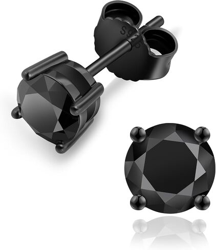 KRKC&CO Moissanite Earrings for Men, Dazzling Studs Earrings, S925 Sterling Silver, 0.6-3.0CT, D Color, VVS1, 14K White Plated Jewelry Gifts For Him in Saudi Arabia