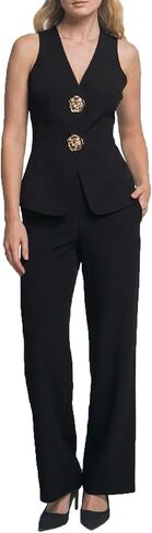 Womens 2 Piece Dressy Sets Straight Wide Leg Pants Slim Vest Business Suits Office Outfits for Women in Saudi Arabia