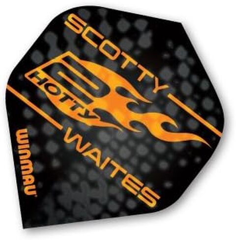 F6135 Winmau Scotty 2 Hotty Scott Waites Embossed Standard Dart Flights - 4 مجموعات لكل حزمة (12 رحلة إجمالاً) in Saudi Arabia