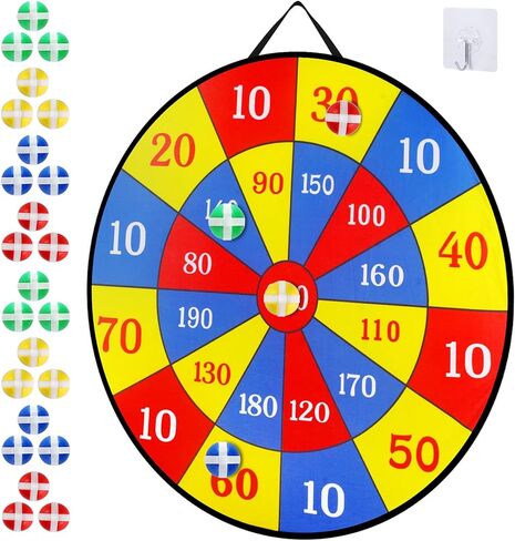 لوحة رمي السهام كبيرة للأطفال مقاس 29 بوصة، ألعاب لوحية مع 24 كرة لاصقة، لوحة رمي السهام اللاصقة في الأماكن المغلقة والخارجية، ألعاب رياضية ممتعة للحفلات للأطفال الأولاد والبنات الذين تتراوح أعمارهم بين 3 4 5 6 7 8 9 10 11 in Kuwait