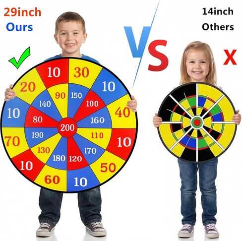 لوحة رمي السهام كبيرة للأطفال مقاس 29 بوصة، ألعاب لوحية مع 24 كرة لاصقة، لوحة رمي السهام اللاصقة في الأماكن المغلقة والخارجية، ألعاب رياضية ممتعة للحفلات للأطفال الأولاد والبنات الذين تتراوح أعمارهم بين 3 4 5 6 7 8 9 10 11 in Kuwait