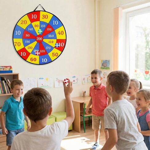 لوحة رمي السهام كبيرة للأطفال مقاس 29 بوصة، ألعاب لوحية مع 24 كرة لاصقة، لوحة رمي السهام اللاصقة في الأماكن المغلقة والخارجية، ألعاب رياضية ممتعة للحفلات للأطفال الأولاد والبنات الذين تتراوح أعمارهم بين 3 4 5 6 7 8 9 10 11 in Kuwait