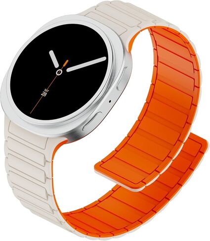 Magnetic Silicone Band Compatible with Samsung Galaxy Watch 8 40mm 44mm/Galaxy Watch 8 Classic 46mm,22mm No Gap Waterproof Soft Sport Replacement Loop Strap for Men Women,Mint Green/Starlight in Saudi Arabia