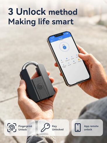 قفل بصمة الإصبع شديد التحمل من NexusLab مع مفتاح، أقفال بوابة للسياج الخارجي، قفل بيومتري، قفل مجموعة رقمية لتطبيق بلوتوث مقاوم للطقس للبوابة، سياج خارجي، وحدة تخزين، سقيفة، حمام سباحة in Kuwait
