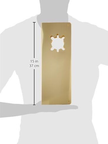 Don-Jo 14-2-CW 22 Gauge Stainless Steel Classic Wrap-Around Plate, Polished Brass Finish, 5" Width x 14" Height, for Simplex 1000 Series and Alarm Lock 3000 Series in Saudi Arabia