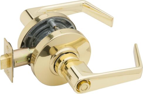 Schlage AL40S SAT 605 Series AL Grade 2 Cylindrical Lock, Privacy Function, Keyless, Saturn Design, Bright Brass Finish in Saudi Arabia