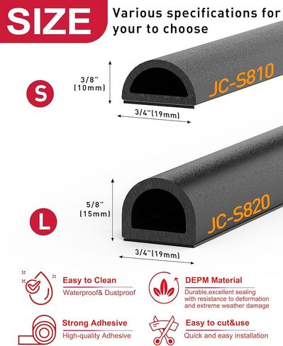 Rubber Weather Stripping Self Adhesive Door Weather Strip D Shape EPDM Rubber Seal Strip for Door and Window, RV, Boat, Car, Truck, Marine, 13 FT, (3/4" W × 5/8" T) in Saudi Arabia