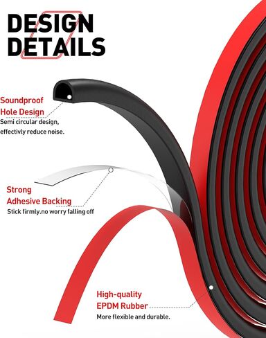 Rubber Weather Stripping Self Adhesive Door Weather Strip D Shape EPDM Rubber Seal Strip for Door and Window, RV, Boat, Car, Truck, Marine, 13 FT, (3/4" W × 5/8" T) in Saudi Arabia