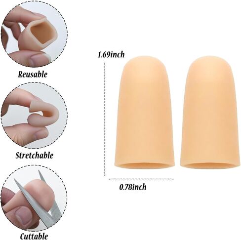 واقيات جل للأصابع، أغطية أصابع السيليكون، أغطية الضمادات لحماية إبهام الأصابع، مثالية للزناد، والتهاب المفاصل، والتشقق، والبثور، والكالس، والأظافر وتخفيف الألم in Kuwait