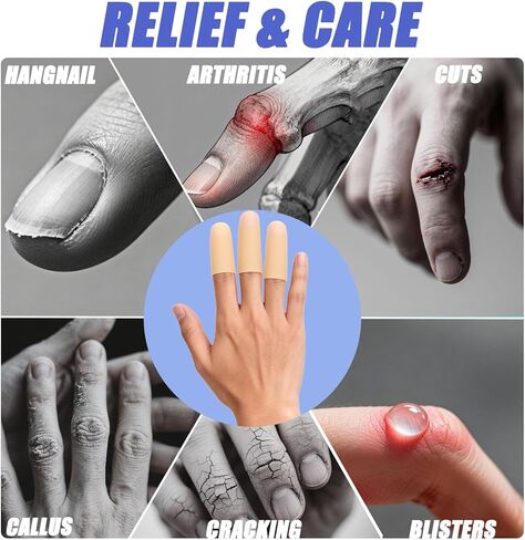 واقيات جل للأصابع، أغطية أصابع السيليكون، أغطية الضمادات لحماية إبهام الأصابع، مثالية للزناد، والتهاب المفاصل، والتشقق، والبثور، والكالس، والأظافر وتخفيف الألم in Kuwait