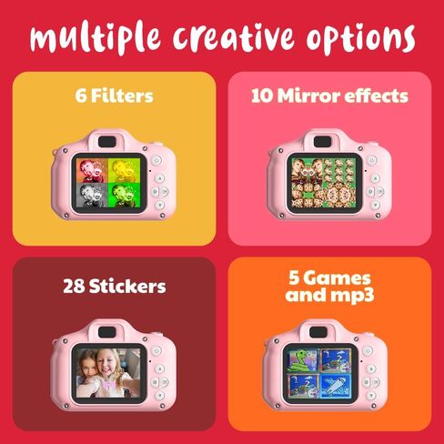 Agfa Photo Realikids Cam Mini - كاميرا للأطفال ، صور وفحص فيديو ، شاشة شاشة LCD 2 بوصة ، مضادة للانتشار ، مرشحات الصور ، بطارية الليثيوم - الأزرق in Kuwait