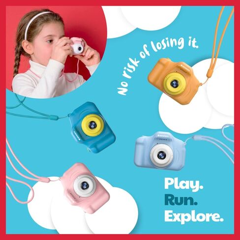 Agfa Photo Realikids Cam Mini - كاميرا للأطفال ، صور وفحص فيديو ، شاشة شاشة LCD 2 بوصة ، مضادة للانتشار ، مرشحات الصور ، بطارية الليثيوم - الأزرق in Kuwait