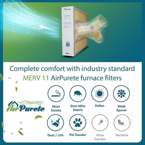 فلتر بديل M8-1056 | إيربوريت AP-M820255 | الحجم الفعلي 20-1/4" x 25-3/8" x 5-1/4" (20x25x5) | Merv 11 | حزمة من 3 | صُنعت في كندا in Kuwait