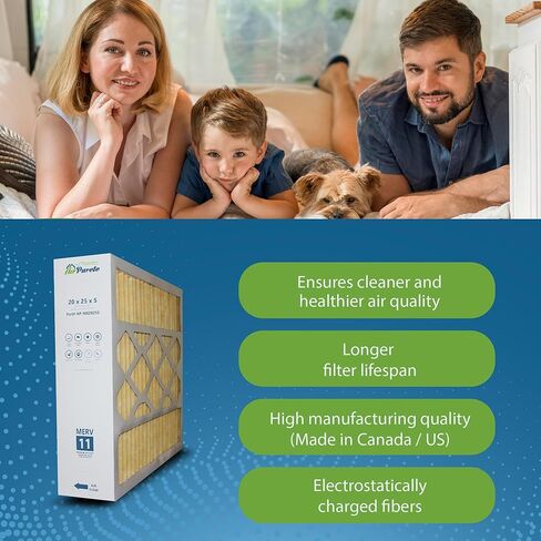 فلتر بديل M8-1056 | إيربوريت AP-M820255 | الحجم الفعلي 20-1/4" x 25-3/8" x 5-1/4" (20x25x5) | Merv 11 | حزمة من 3 | صُنعت في كندا in Kuwait