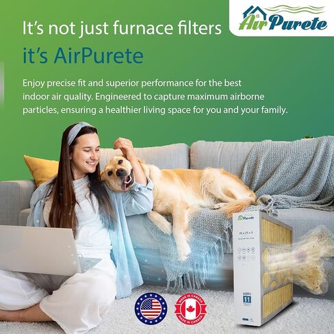 فلتر بديل M8-1056 | إيربوريت AP-M820255 | الحجم الفعلي 20-1/4" x 25-3/8" x 5-1/4" (20x25x5) | Merv 11 | حزمة من 3 | صُنعت في كندا in Kuwait