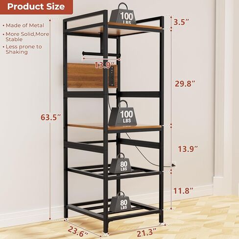 3D Printer Stand with Filament Storage, Heavy-Duty Metal Frame, T-Type Filament Holder, Built-in Power Panel, Open Frame Printer Workstation for Home & Workshop in Saudi Arabia