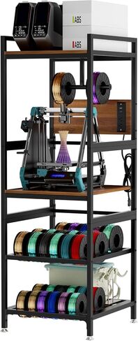 3D Printer Stand with Filament Storage, Heavy-Duty Metal Frame, T-Type Filament Holder, Built-in Power Panel, Open Frame Printer Workstation for Home & Workshop in Saudi Arabia