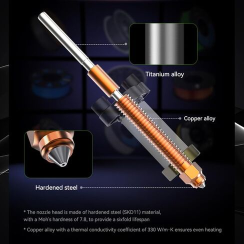 K2 الطارد ترقية K2 بالإضافة إلى مجموعة كتلة التدفئة السيراميك Hotend لـ Creality K2 Plus استبدال أجزاء يونيكورن مجموعة فوهة التبديل السريع، 350 درجة مئوية مقاومة لدرجة الحرارة العالية لـ Creality K2 Plus in Kuwait