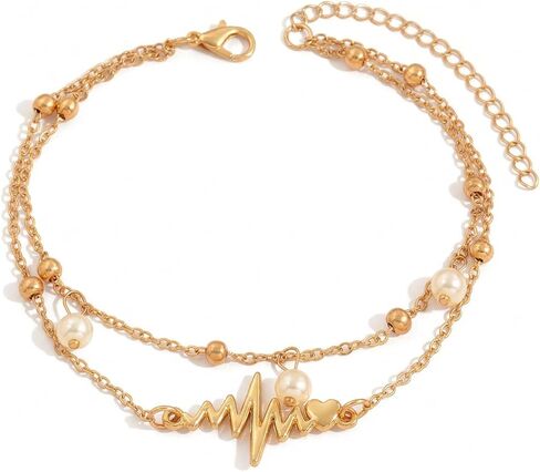 Chain Ankle Bracelet for Women Gold Silver Boho Anklets Set Sun Butterfly Sea Turtle Anklets Beach Adjustable Chain Anklet Summer Waterproof Beach Jewelry for Women in Saudi Arabia