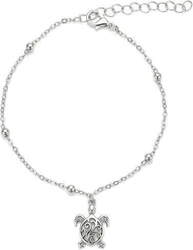 Chain Ankle Bracelet for Women Gold Silver Boho Anklets Set Sun Butterfly Sea Turtle Anklets Beach Adjustable Chain Anklet Summer Waterproof Beach Jewelry for Women in Saudi Arabia