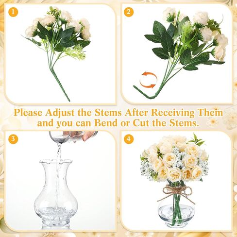 6 Sets Mason Jar Table Centerpiece with Artificial Roses Baby Breath Flowers Bouquet Faux Flowers with Vase Floral Arrangements Decor for Wedding Bridal Shower Home(Pink) in Saudi Arabia