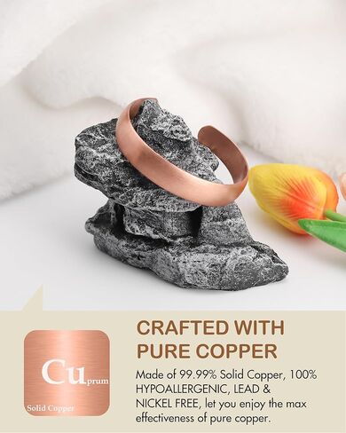 Feraco Pure Copper Bracelets for Women & Men, 99.99% Real Copper Tibetan Cuff Bangle, Adjustable Handmade Jewelry Gift in Saudi Arabia