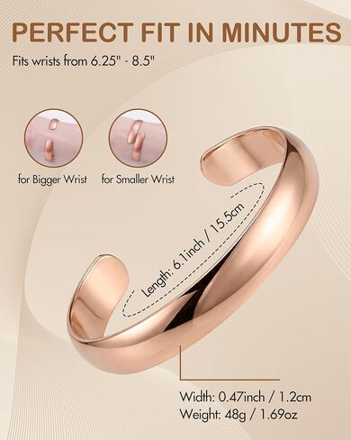 Feraco Pure Copper Bracelets for Women & Men, 99.99% Real Copper Tibetan Cuff Bangle, Adjustable Handmade Jewelry Gift in Saudi Arabia