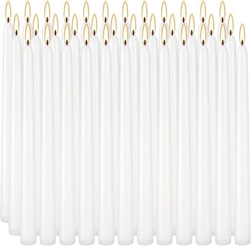36 Pack White Taper Candles, 6-7 Hours Burn Time, Unscented and Smokeless, 4/5 x 10 Inch Dinner Candle Set for Household, Wedding, Party and Home Décor Candlesticks in Saudi Arabia