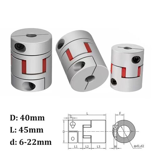 LM Flexible Plum Clamp Coupler D40 L45 Shaft 3 Jaw Coupling 6mm-22mm D40L45 for CNC 1Pcs(8x17mm) in Saudi Arabia