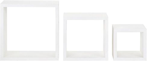 MELANNCO Floating Wall Square Cube Shelves for Bedroom, Living Room, Bathroom, Kitchen, Nursery - Wood, Set of 3, Espresso 2 in Saudi Arabia